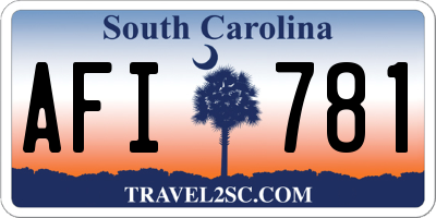 SC license plate AFI781