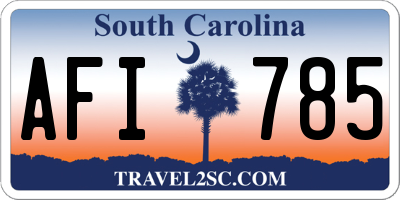SC license plate AFI785