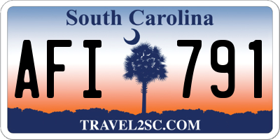 SC license plate AFI791