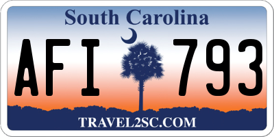 SC license plate AFI793