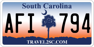 SC license plate AFI794