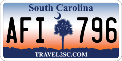 SC license plate AFI796