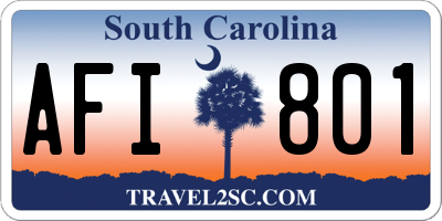 SC license plate AFI801