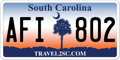 SC license plate AFI802