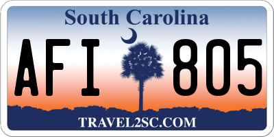 SC license plate AFI805