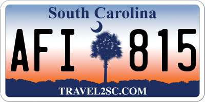 SC license plate AFI815