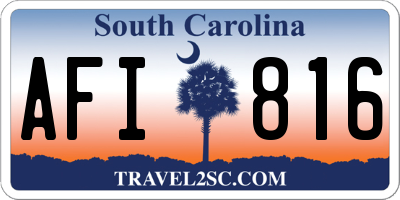 SC license plate AFI816
