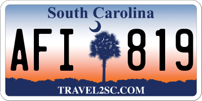 SC license plate AFI819
