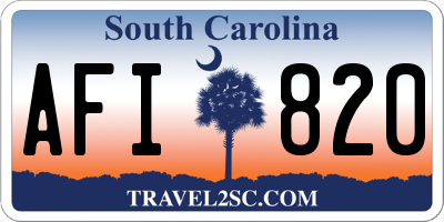 SC license plate AFI820