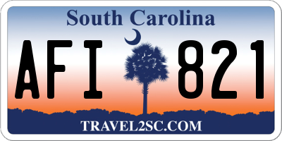 SC license plate AFI821