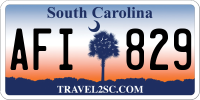 SC license plate AFI829