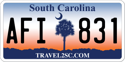 SC license plate AFI831