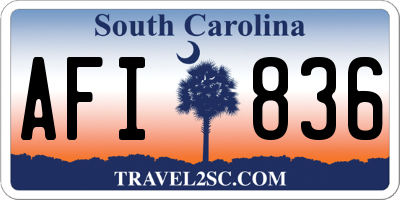 SC license plate AFI836