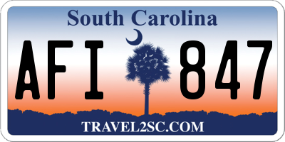 SC license plate AFI847