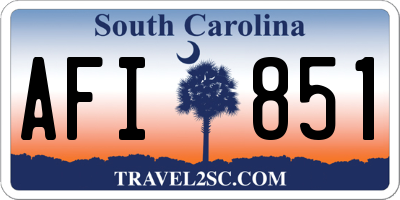SC license plate AFI851