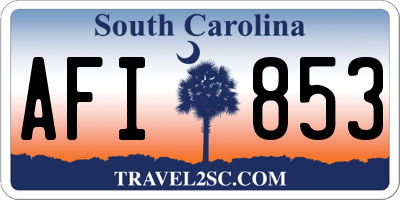 SC license plate AFI853