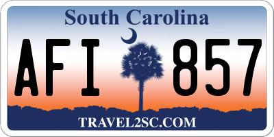 SC license plate AFI857