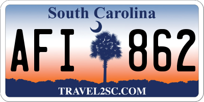 SC license plate AFI862