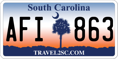 SC license plate AFI863