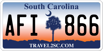 SC license plate AFI866