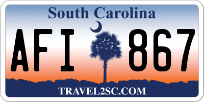 SC license plate AFI867