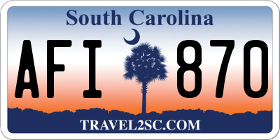 SC license plate AFI870