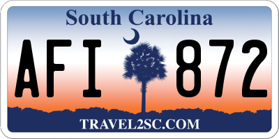 SC license plate AFI872