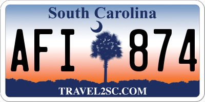 SC license plate AFI874