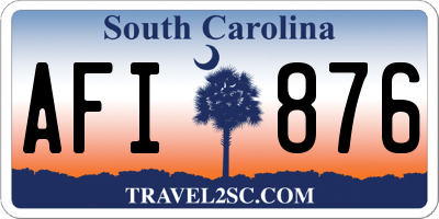 SC license plate AFI876