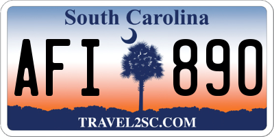 SC license plate AFI890