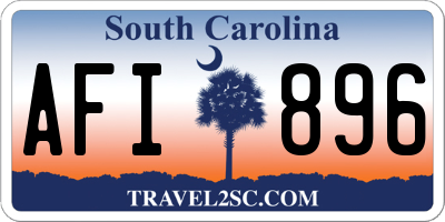 SC license plate AFI896