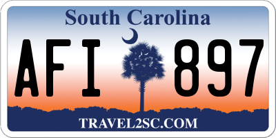 SC license plate AFI897