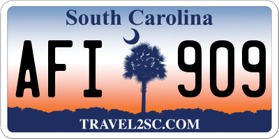 SC license plate AFI909