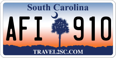 SC license plate AFI910