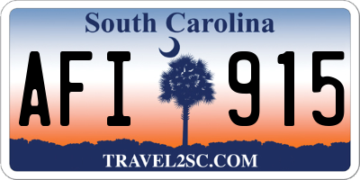 SC license plate AFI915