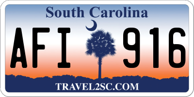SC license plate AFI916