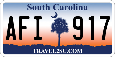 SC license plate AFI917