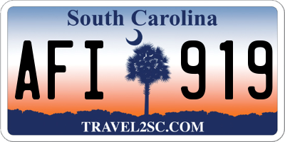 SC license plate AFI919