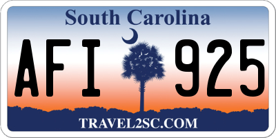 SC license plate AFI925