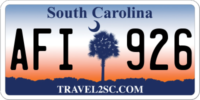 SC license plate AFI926