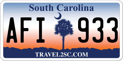 SC license plate AFI933