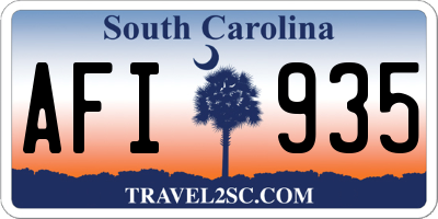 SC license plate AFI935