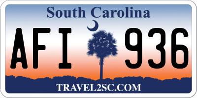 SC license plate AFI936