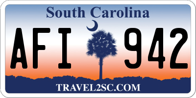 SC license plate AFI942