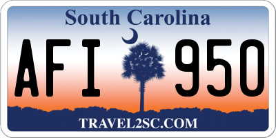 SC license plate AFI950