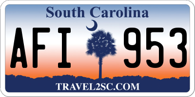 SC license plate AFI953