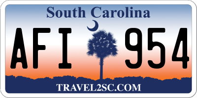 SC license plate AFI954