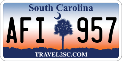 SC license plate AFI957