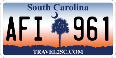 SC license plate AFI961