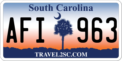 SC license plate AFI963
